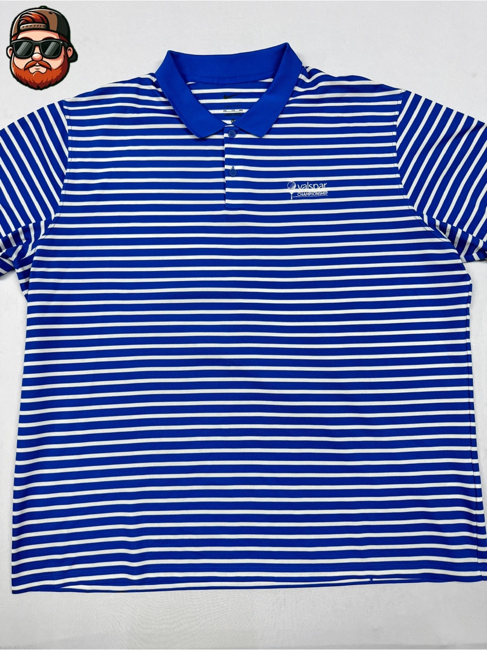 Nike Men's Dri-Fit Golf Polo Shirt Striped, Blue/White, Size 2XL
